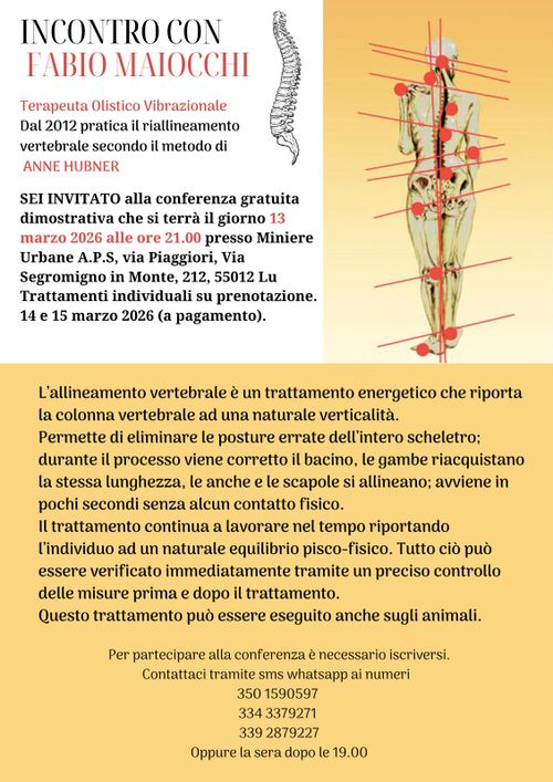 Conferenza gratuita dimostrativa  con Fabio Maiocchi, terapeuta olistico vibrazionale 