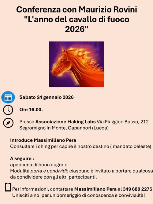 Conferenza con Maurizio Rovin"L'anno del cavallo di fuoco 2026"
